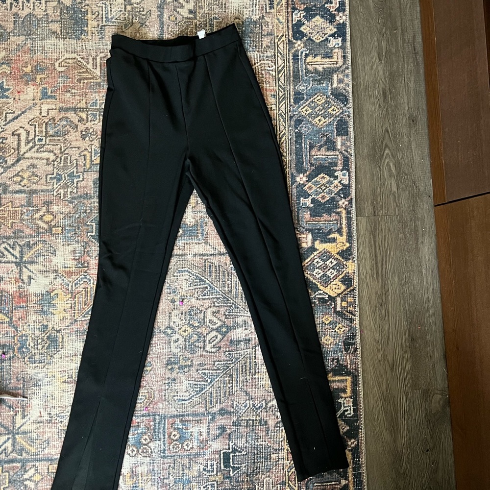 Zara split hem black pant